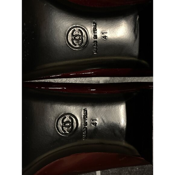 Chanel Patent Leather Ballet Shoes Flat Rare Vintage 41 EUR 11 US New In Box - Picture 10 of 16